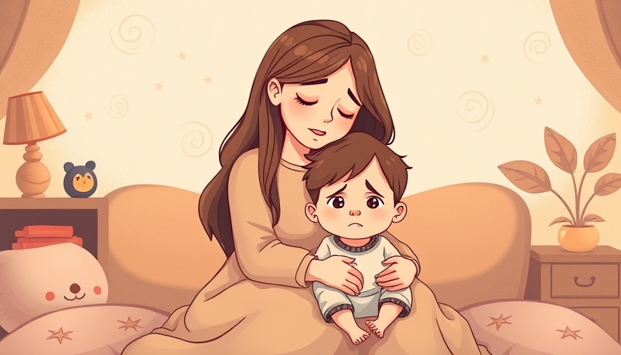 Mindful parenting scene of a mother comforting her child in a cozy room.