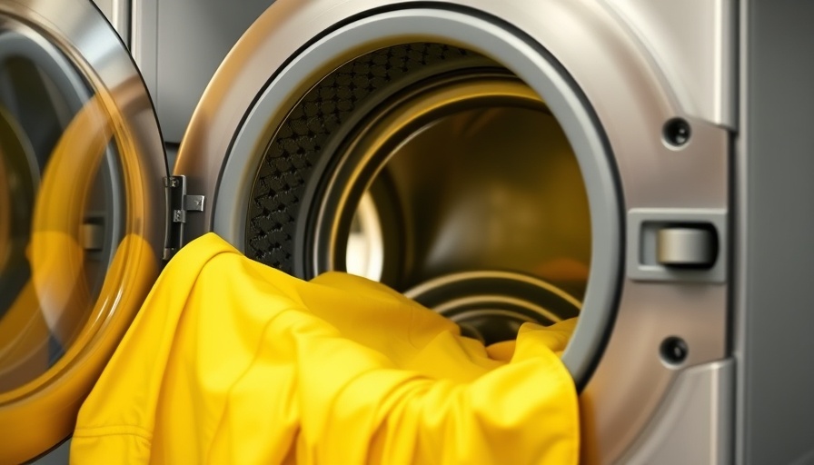Yellow bed sheet partially out of dryer, showcasing laundry care tips.