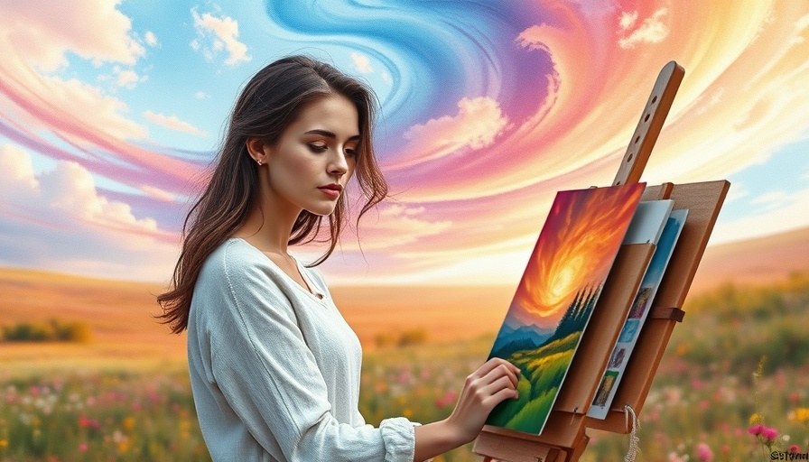 Healing Burnout with Art: Woman painting in a colorful meadow