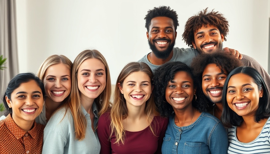 Diverse group portrait collage with cheerful expressions.