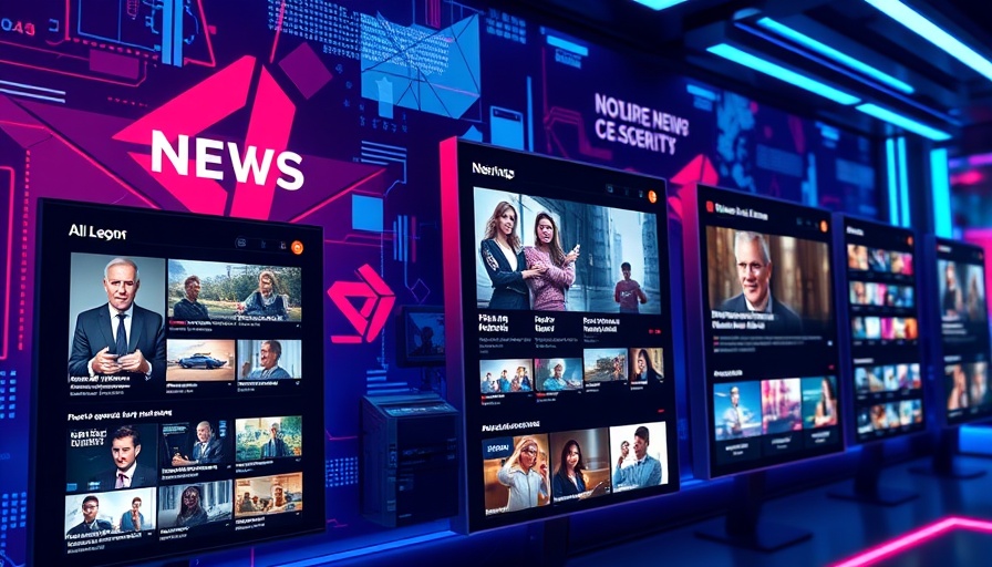 AI-powered recommendations in news interface with vibrant graphics.