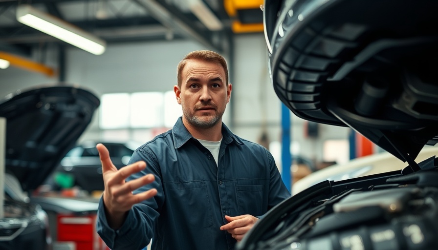 Technician explains P132B code replacement in workshop.