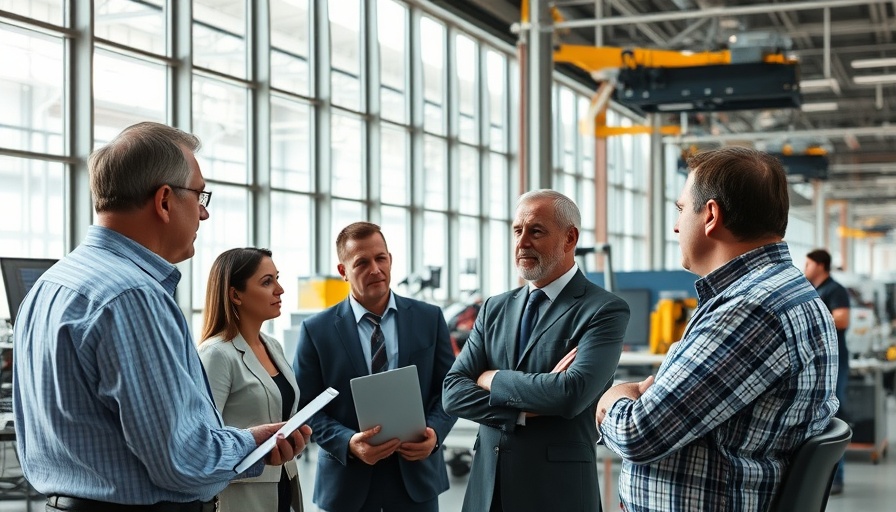 Executives discussing Stellantis CAFE penalties in an office setting.