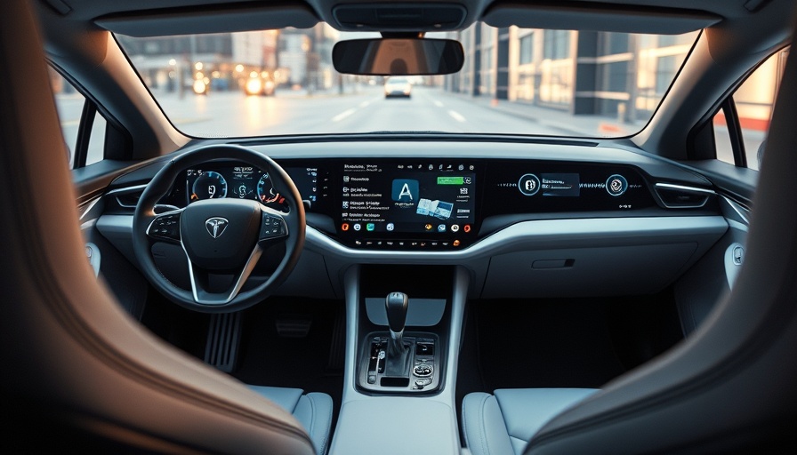 Futuristic electric vehicle interior with fake gear shifts.