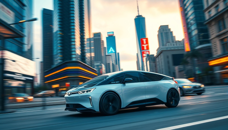 Futuristic car showcasing automotive trends unpredictability in urban night scene.