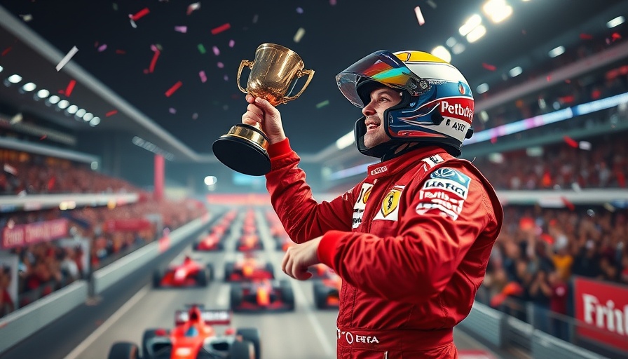 Isack Hadjar celebrating victory on first career F1 podium.