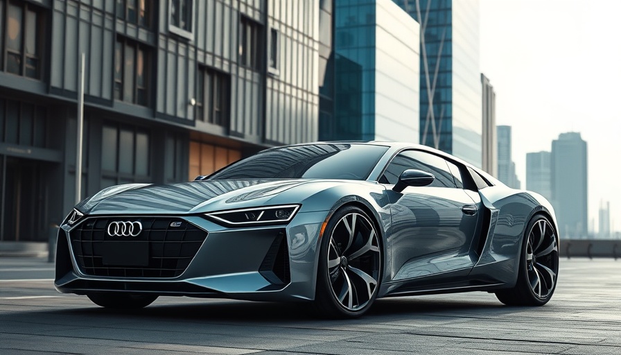 Futuristic Audi Concept C car in urban backdrop.