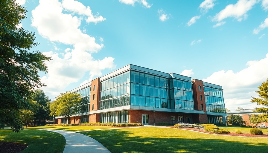 Modern university campus building, Automotive Mobility MBA