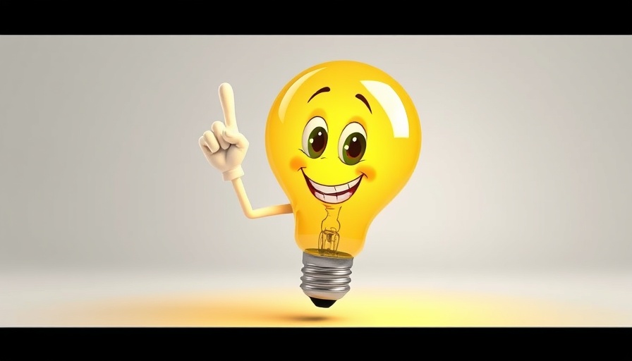 Cartoon light bulb character showing insight.