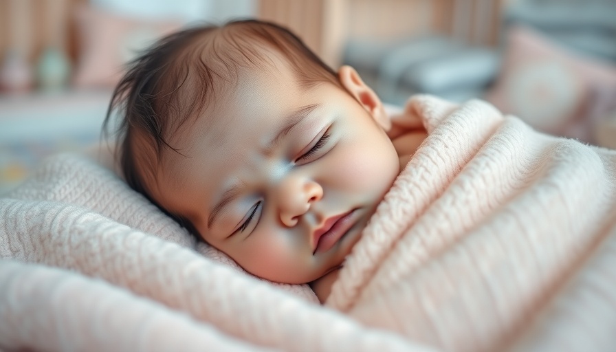 Baby sleep tips: Peaceful sleeping infant wrapped in a pastel blanket.