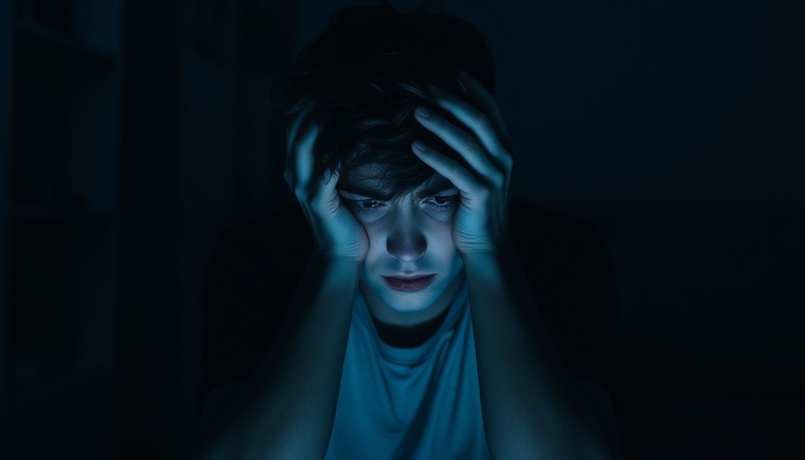 Stressed young person facing youth mental health challenges.