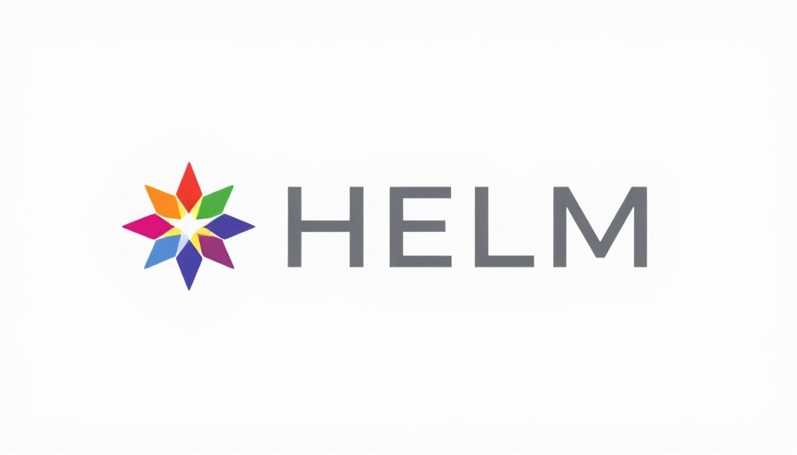 HELM logo with multicolored star design
