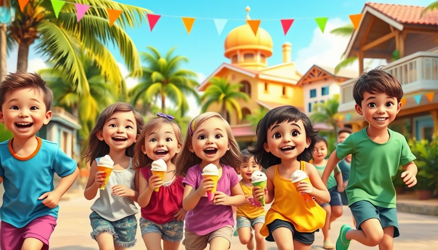 Beautiful Losses of a Childhood: Kids enjoying ice cream in vibrant setting.