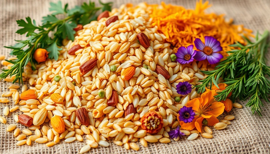 Aromatic herbs and rice grains for Fermented Rice Water Hair Treatment.