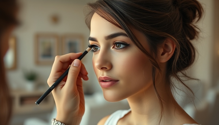 Young woman having makeup applied indoors, preparing for Spirit Week, soft lighting.
