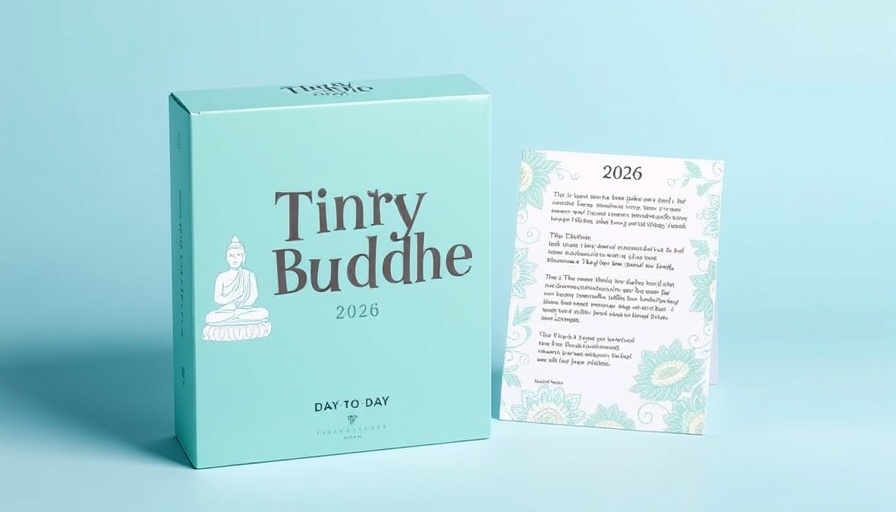 2026 Tiny Buddha Day-to-Day Calendar with Buddha icon and quote.