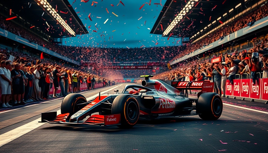 Max Verstappen winning the 2025 F1 title with confetti