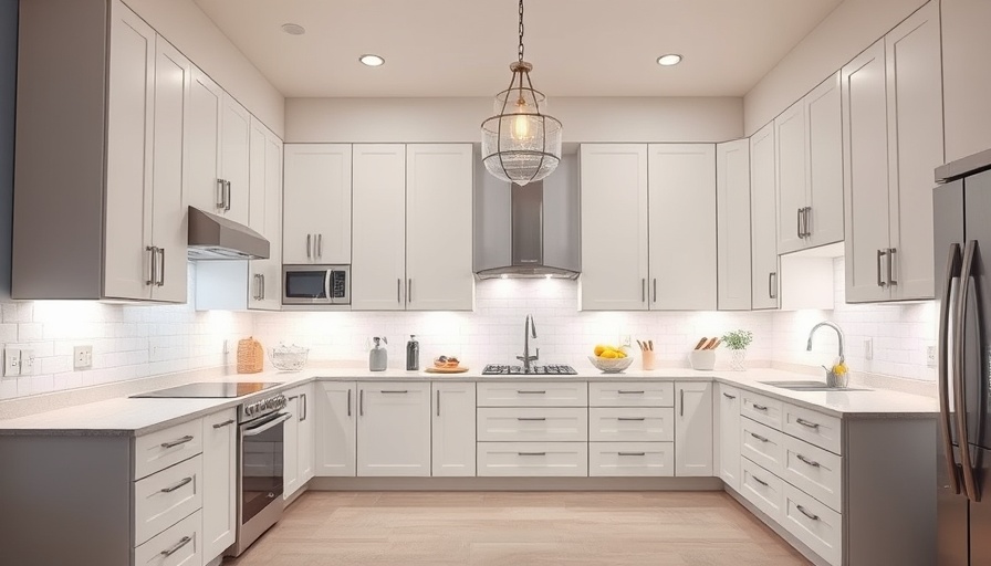 Modern kitchen showcasing layered lighting for home remodeling.