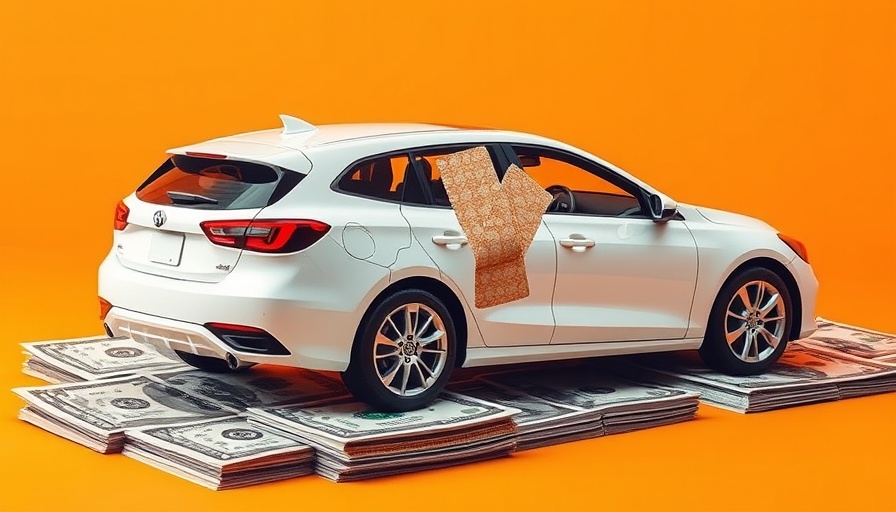 White car illustration on money, representing GAP insurance.
