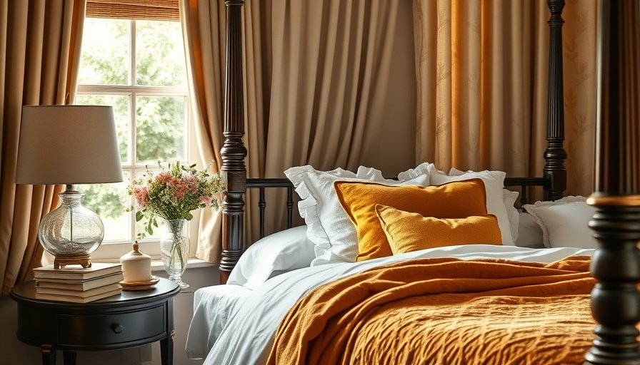 Cozy bedroom corner with things to toss; lamp, books, flowers.