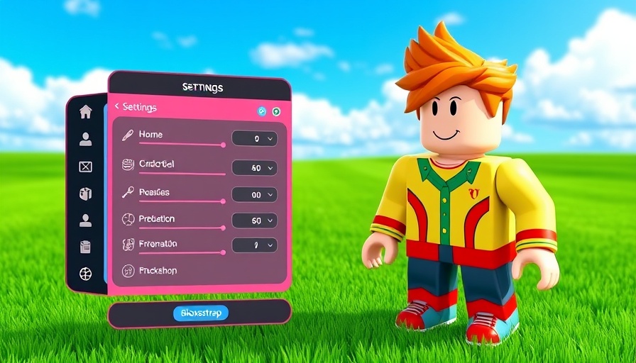 Bloxstrap Roblox interface with settings and vibrant avatar.
