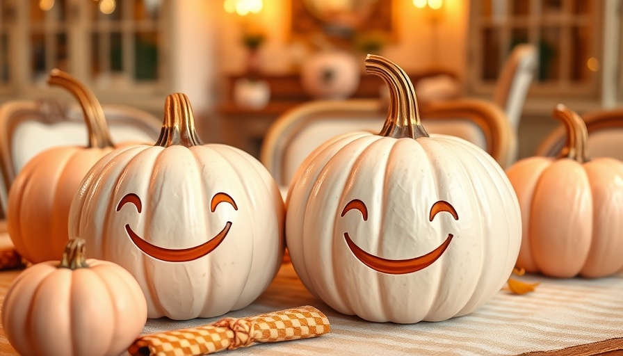 MacKenzie-Childs fall decor with pastel pumpkins and elegant table setting.