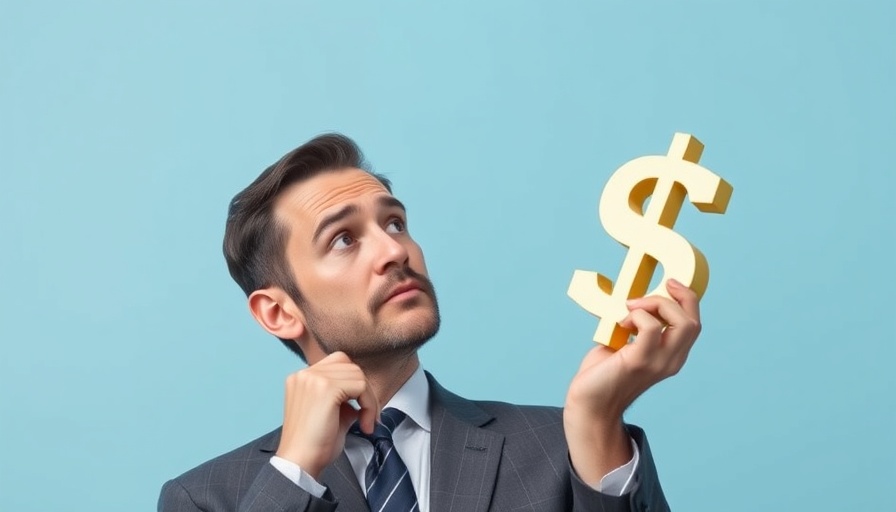 Businessman thinking about how to identify your financial values, holding a dollar symbol.