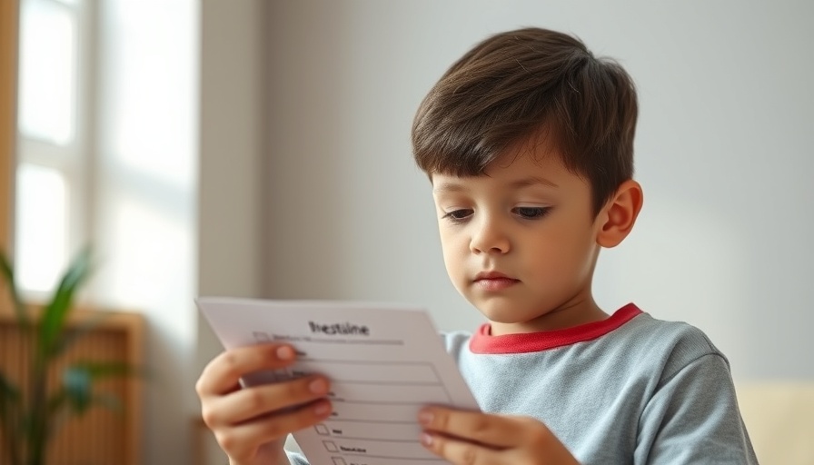 Child viewing a visual planner checklist for routine guidance.