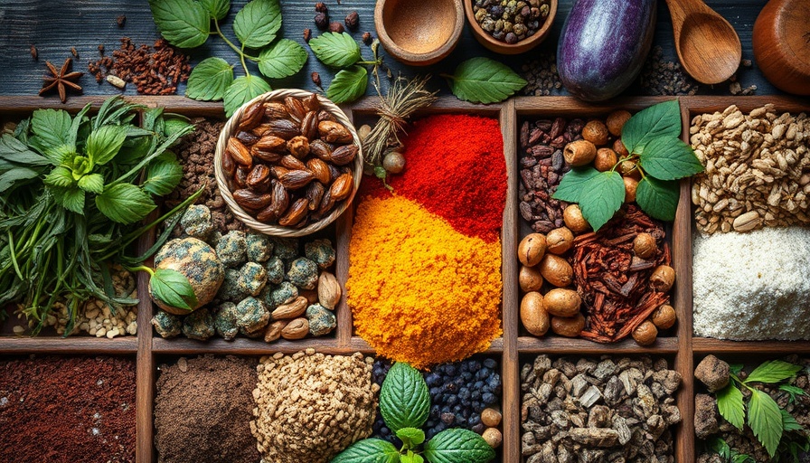Assorted herbs and spices in wooden box - The Roots of Vitalism in Natural Healing.