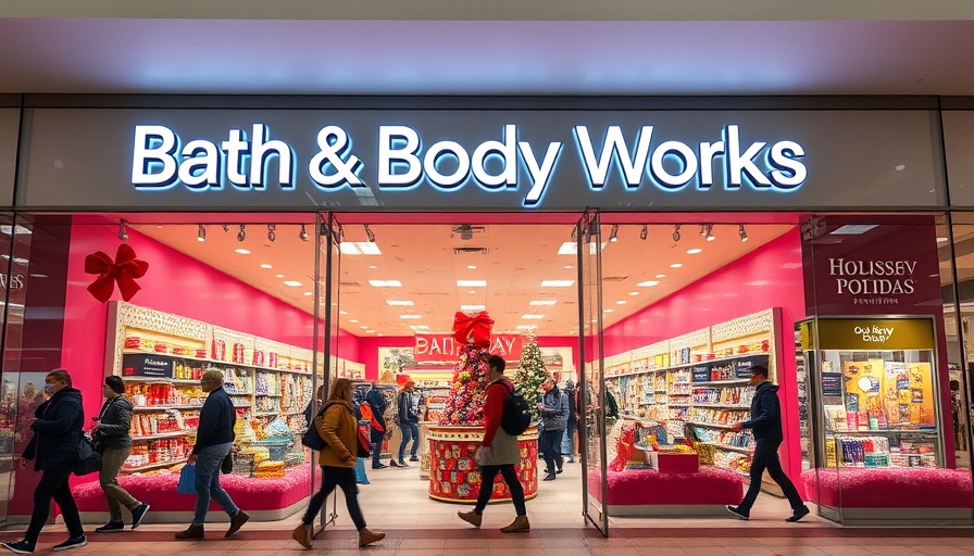 Bath & Body Works Holiday Collection 2023 vibrant store display.