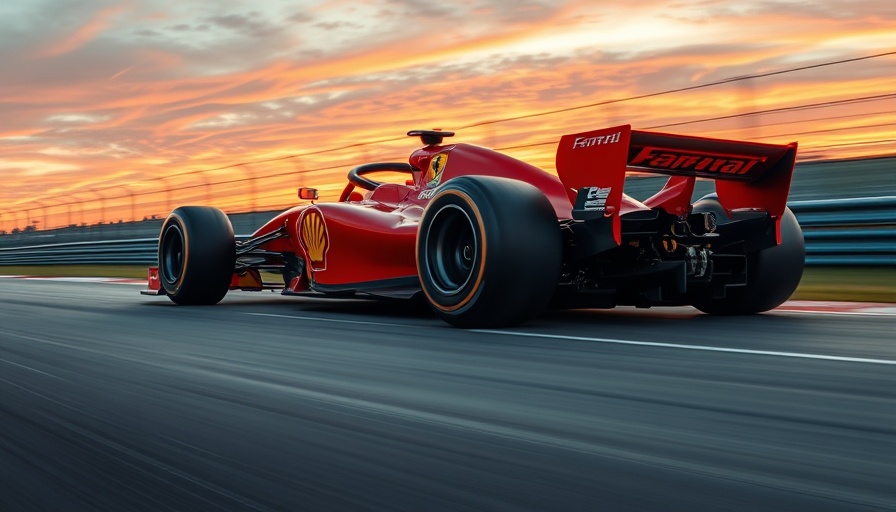 Ferrari's chances of winning a race in 2025, dynamic Ferrari F1 car racing.