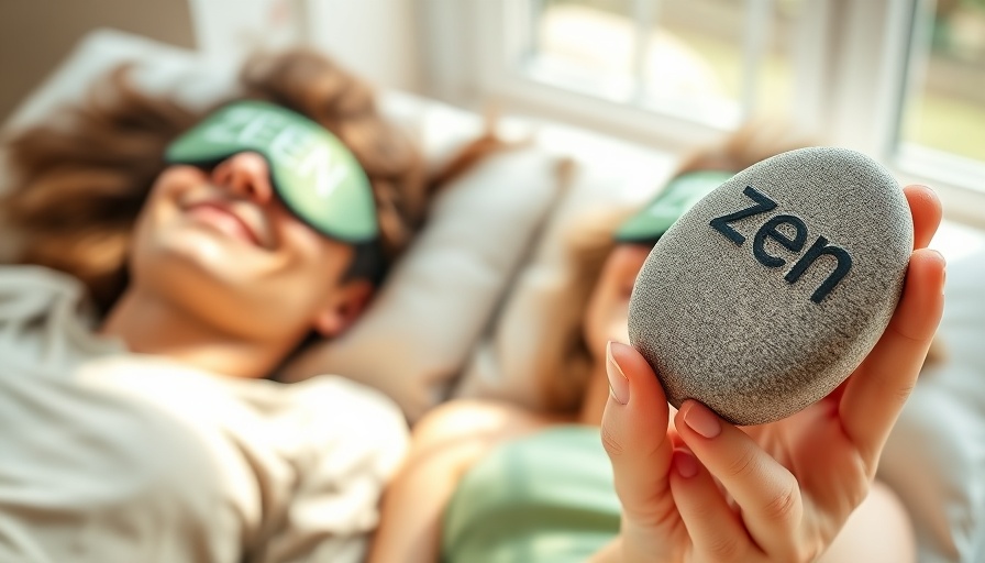 Couple using eye masks and acupressure stone for anxiety relief