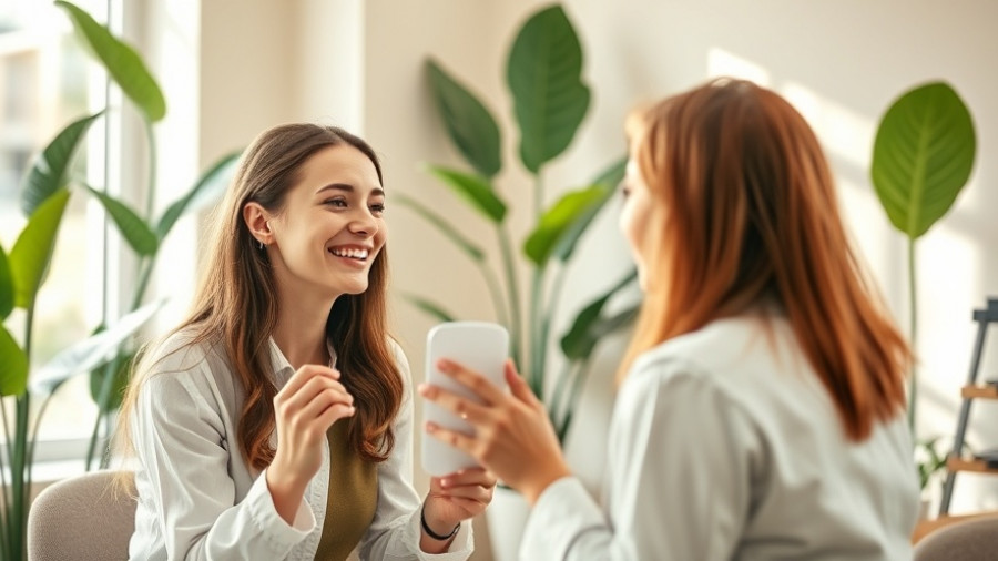 Teen facial consultation in a modern clinic setting with natural lighting.