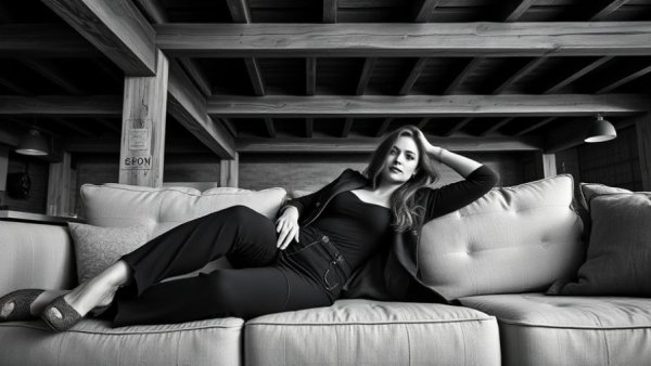 Stylish woman posing on a sofa, Customized IV Therapy Tampa Bay