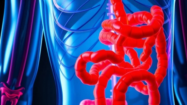 Anatomical illustration highlighting intestines for IBS Awareness Month.