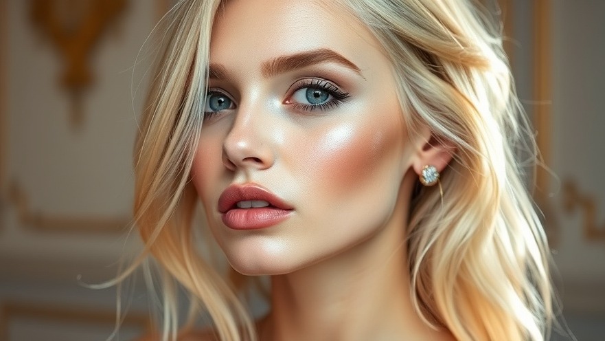 Blonde woman showcasing glass skin benefits in a chic setting for skincare routine.