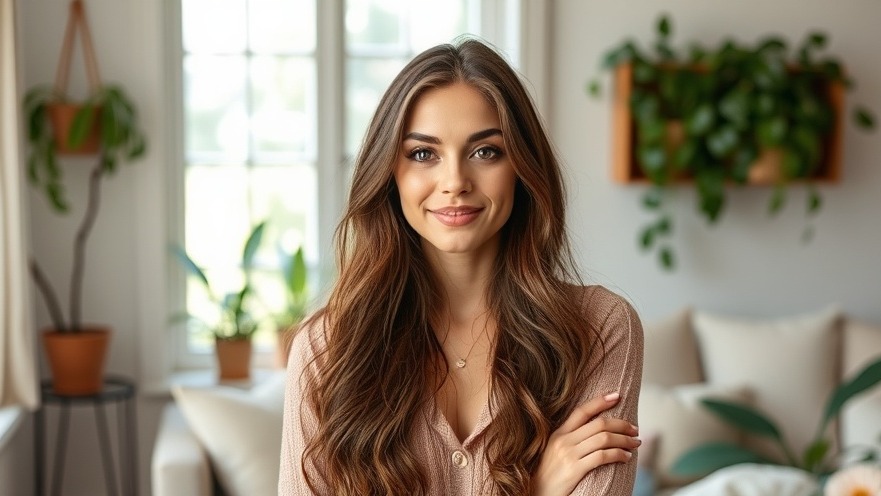 Beautiful woman in her home exploring female hormone health and testing benefits.