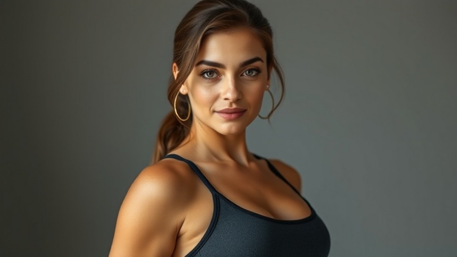 Beautiful woman in workout dress after breast augmentation, highlighting scar care tips.