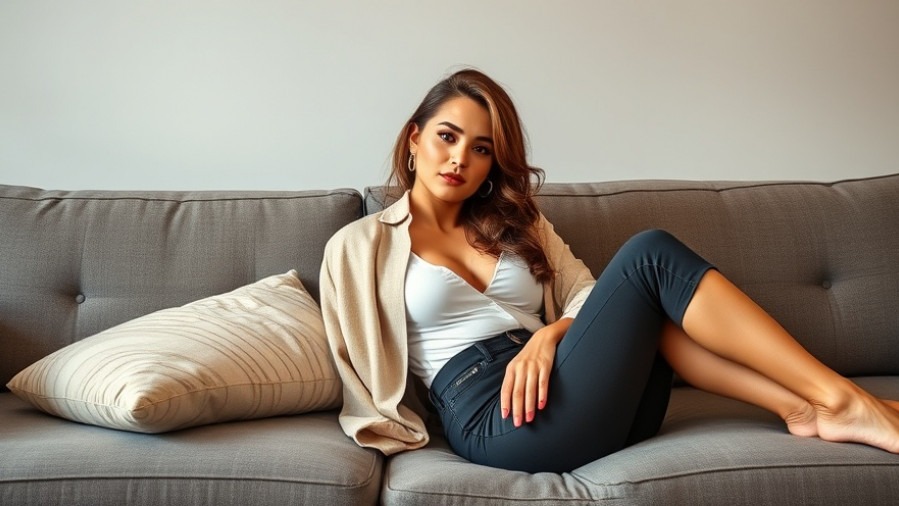 Confident woman on sofa showcasing IV Nutritional Therapy benefits for wellness.
