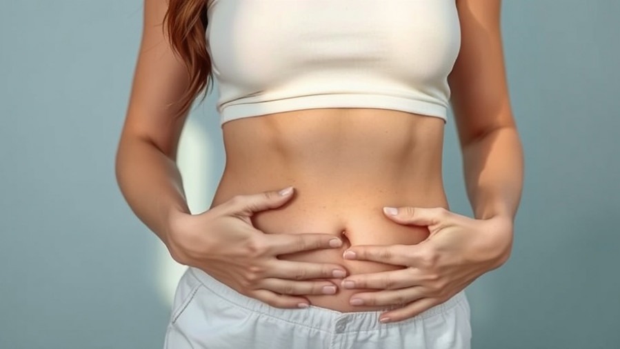 Confident woman smiling, post tummy tuck recovery, dressed for comfort in soft lighting.