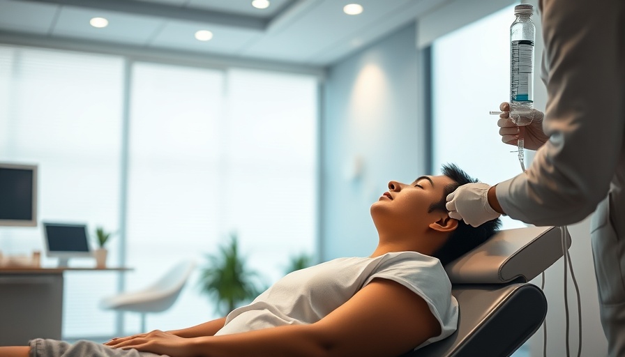 Relaxed person receiving IV wellness injection in a clinic setting.