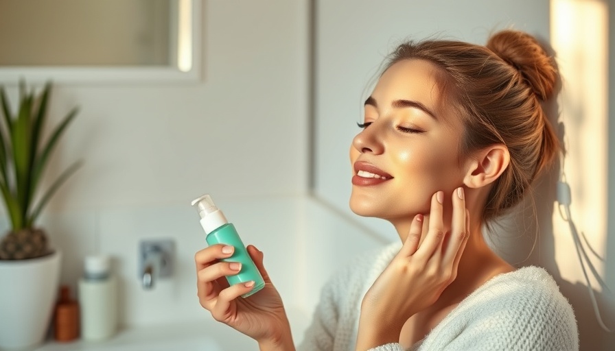 Serene young woman practicing seasonal skincare routine in cozy bathroom