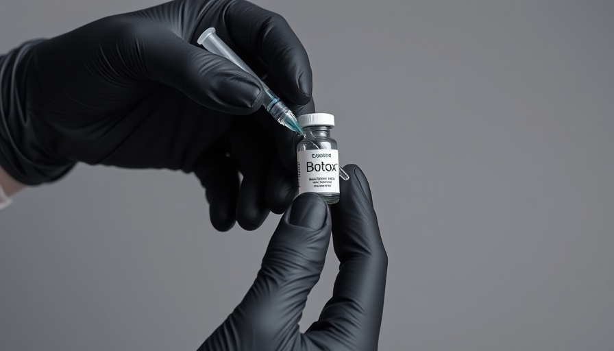 Botox vs. fillers comparison with gloves and syringe.