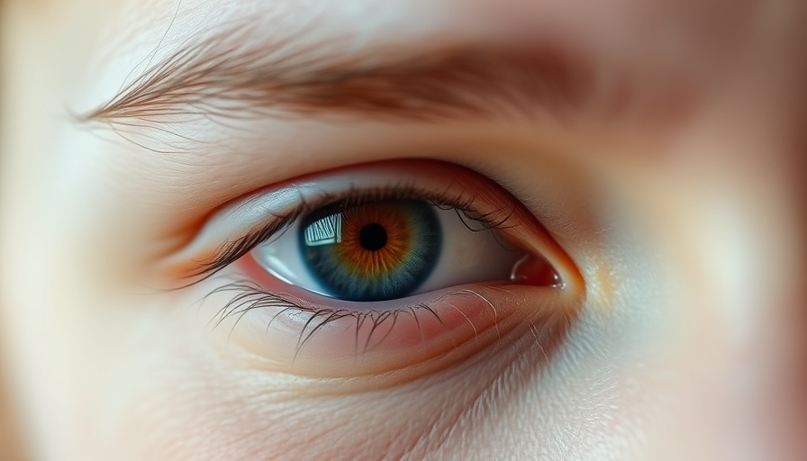 Close-up eye with slight dark circles, highlighting skin texture for tips to get rid of puffy eyes.
