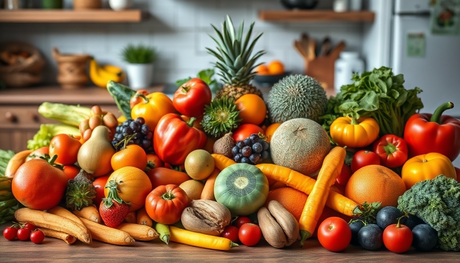 Assortment of fresh fruits and vegetables for National Nutrition Month.