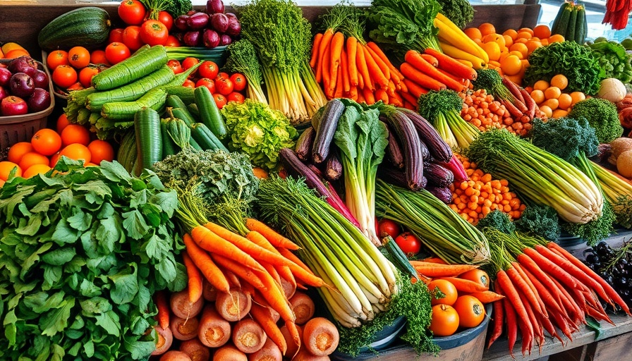 Vibrant fresh produce at a market showcasing nutritional benefits.