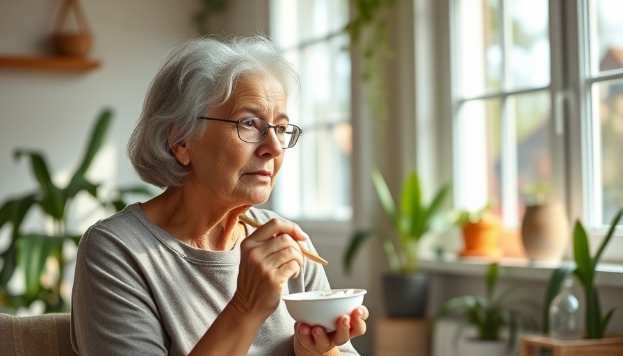 Mindful eating techniques: A woman practicing mindful eating at home.