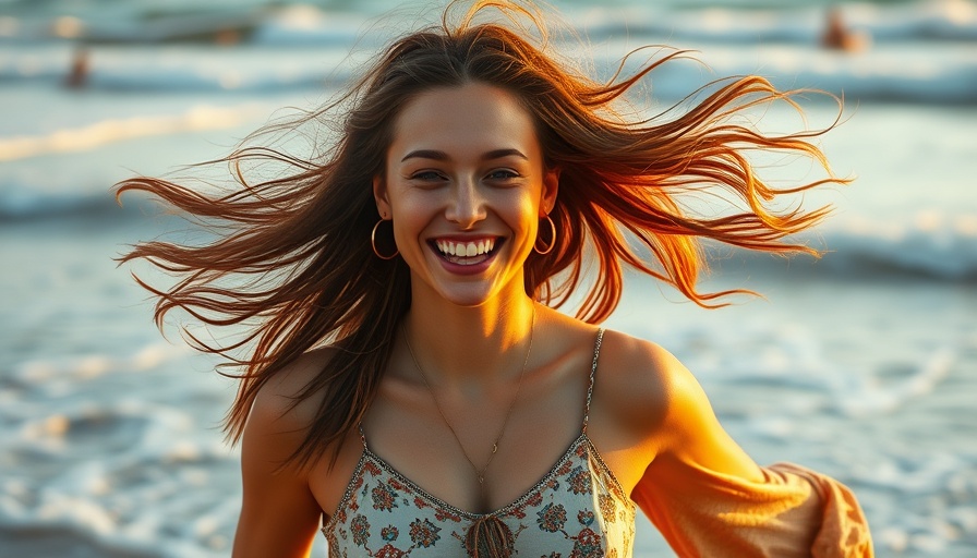 Three women smiling at a beach, Signs of Ovarian Cancer awareness.