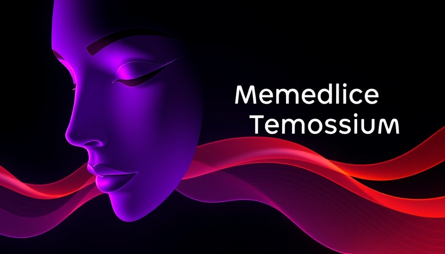 Modern art design promoting Best Aesthetic Procedure symposium with purple hues.