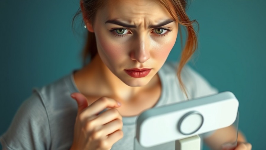 Frustrated young woman weighing herself, symbolizing challenges in fitness goals and protein intake.